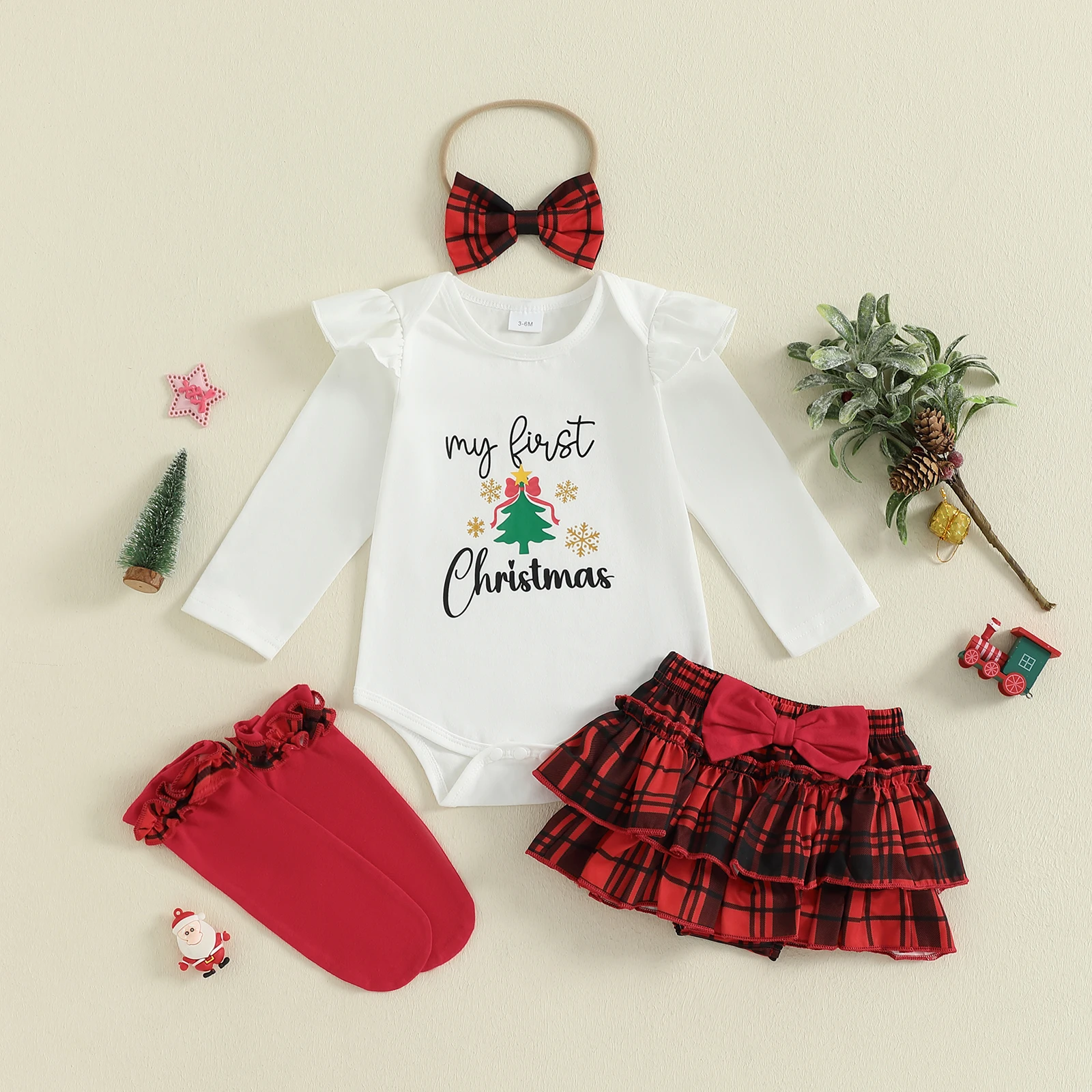 SUNSIOM 0-18 Months Christmas Infant Girl Outfits Long Sleeve Crew Neck Romper Layered Shorts Headband Socks Cute 4 Pcs
SUNSIOM 0-18 Months Christmas Infant Girl Outfits Long Sleeve Crew Neck Romper Layered Shorts Headband Socks Cute 4 Pcs