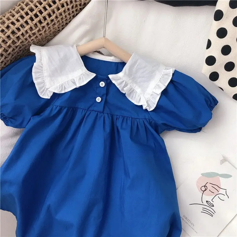 New In Girls Cotton Dress Breathable Short-Sleeved Summer Dresses Solid Color Vestidos Children'S Clothing Baby Kids Clothes
New In Girls Cotton Dress Breathable Short-Sleeved Summer Dresses Solid Color Vestidos Children'S Clothing Baby Kids Clothes