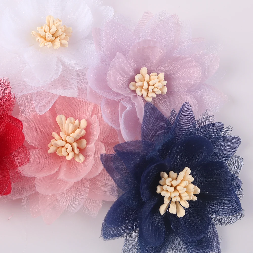 10PCS/Lot 7.5CM Handmade Chiffon Fabric Flowers For DIY Hair Accessories Dress Shoes Hats Decoration
10PCS/Lot 7.5CM Handmade Chiffon Fabric Flowers For DIY Hair Accessories Dress Shoes Hats Decoration