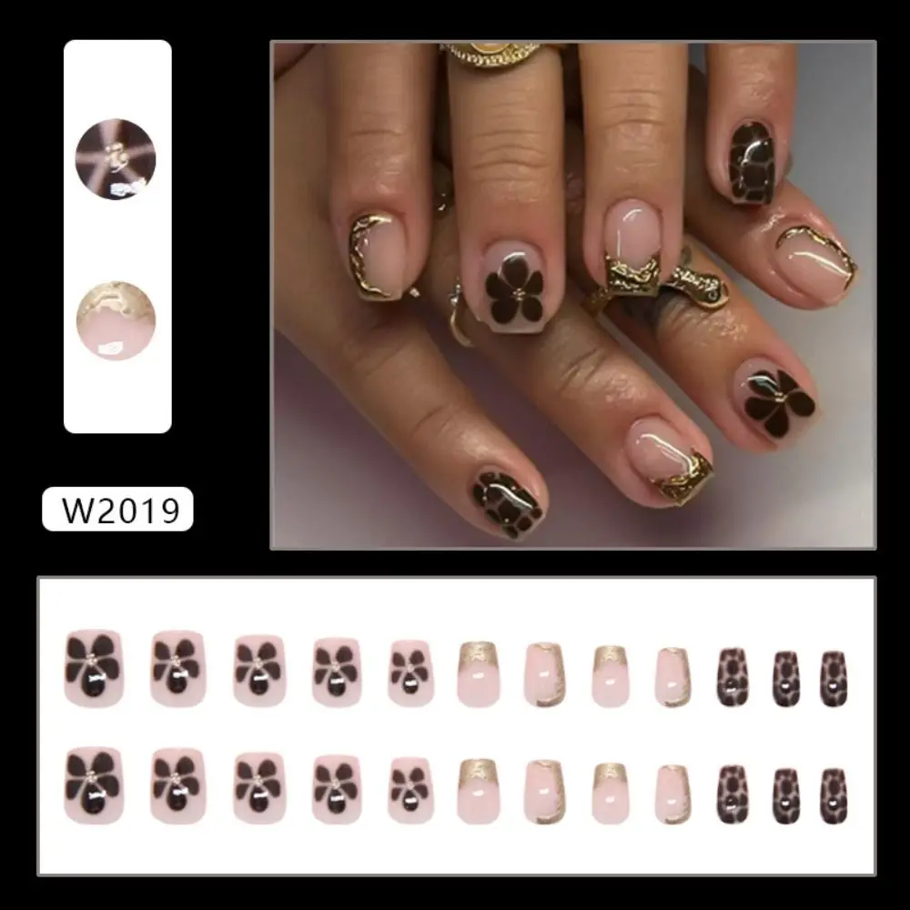 24pcs New Short Ballerina False Nails French Metallic Irregular Flowers Fake Nails Detachable Full Cover Press on Nails DIY
24pcs New Short Ballerina False Nails French Metallic Irregular Flowers Fake Nails Detachable Full Cover Press on Nails DIY