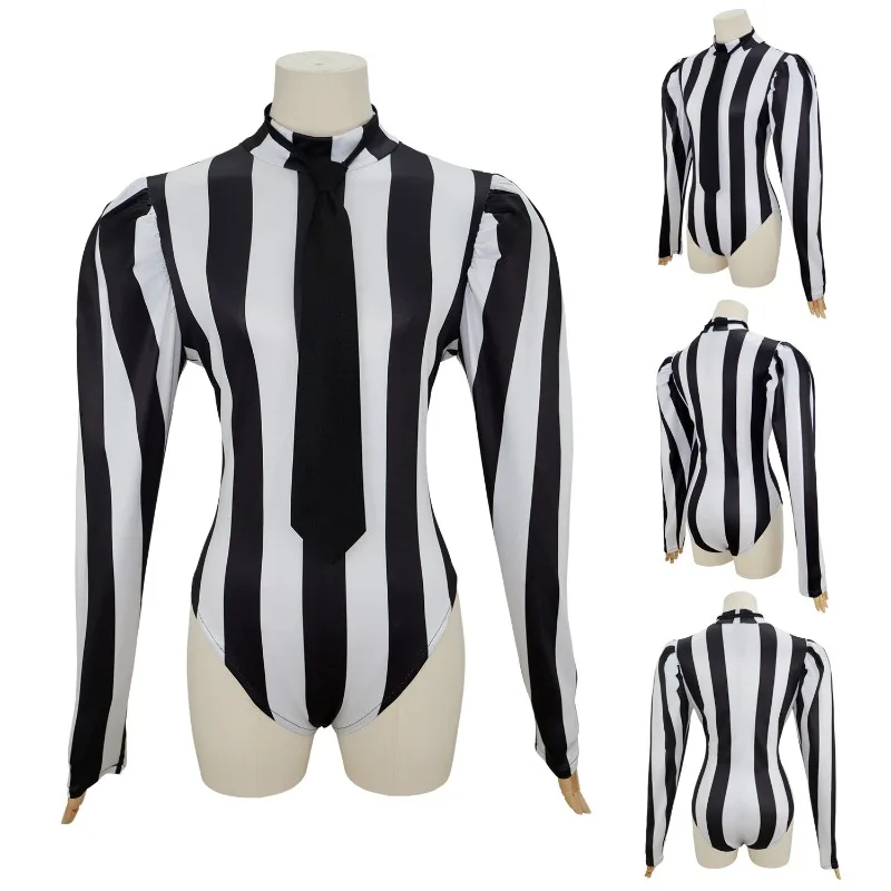 Woman Victorian Jumpsuit Long Sleeved Bodysuit Slim Striped Cosplay Costume with Tie Suit for Halloween Party Cosplay Costumes
Woman Victorian Jumpsuit Long Sleeved Bodysuit Slim Striped Cosplay Costume with Tie Suit for Halloween Party Cosplay Costumes