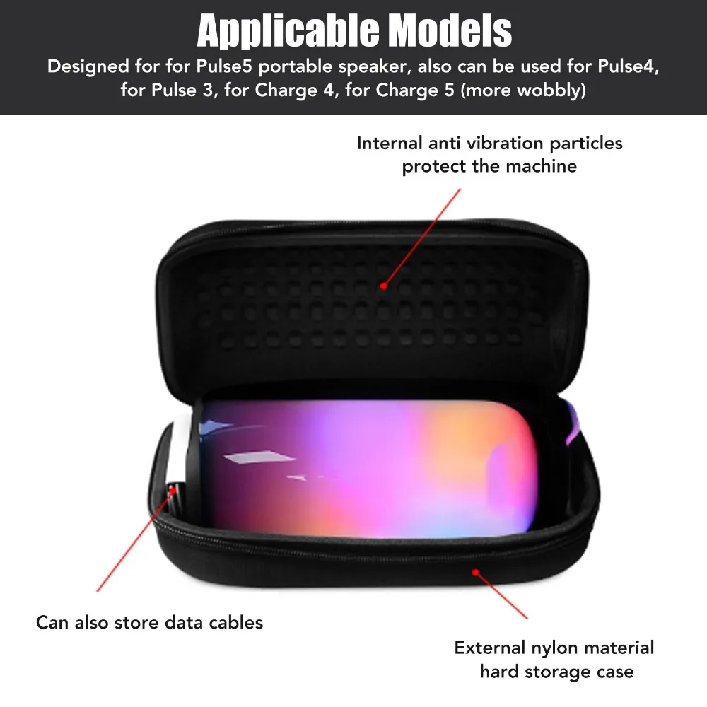 Shockproof, Waterproof & Dustproof Bluetooth Speaker Case with Strap Black Hard Travel Case Hard Carrying Case for Pulse5
Shockproof, Waterproof & Dustproof Bluetooth Speaker Case with Strap Black Hard Travel Case Hard Carrying Case for Pulse5