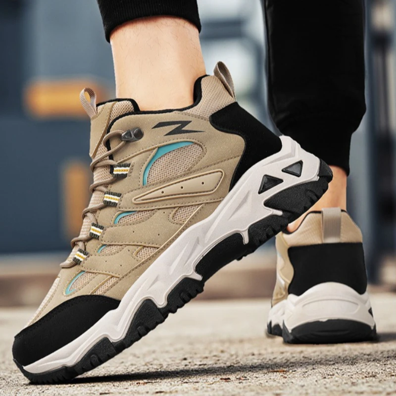 Men's High-top Durable Lace-up Color-blocked Breathable Flat High-quality Outdoor Anti-slip Fashionable Round-toed Hiking Shoes
Men's High-top Durable Lace-up Color-blocked Breathable Flat High-quality Outdoor Anti-slip Fashionable Round-toed Hiking Shoes