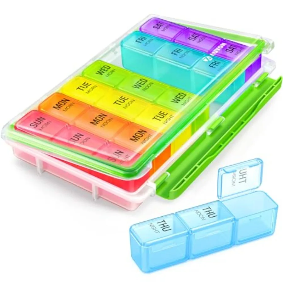 Weekly Pill Organizer 3 Times a Day wit Moisture-Proof Design, Large Pill 7 Day Ea to Use, Portable Pill Travel wit Double Prot
Weekly Pill Organizer 3 Times a Day wit Moisture-Proof Design, Large Pill 7 Day Ea to Use, Portable Pill Travel wit Double Prot