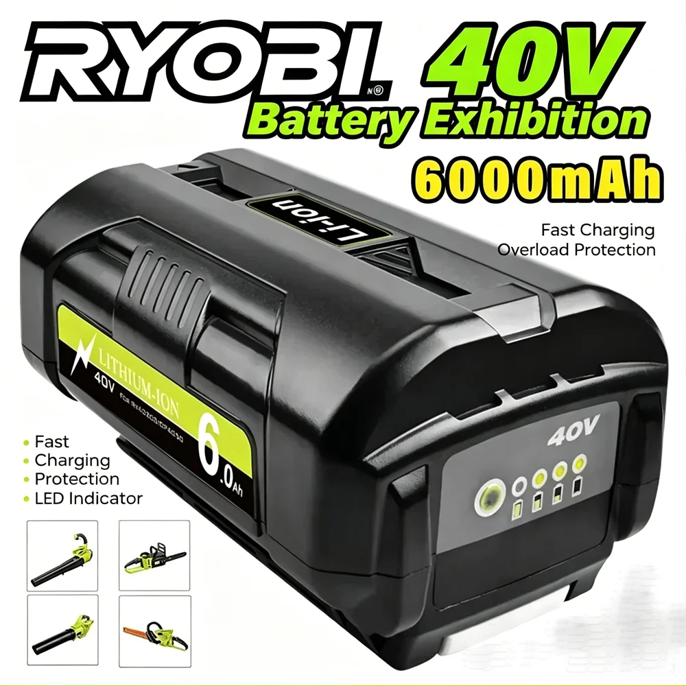 40V 6000mAh Lithium Battery For RYOBI OP4050 OP4030 OP4060A OP40201 OP40301 Rechargeable Cordless Power Tools Batteries
40V 6000mAh Lithium Battery For RYOBI OP4050 OP4030 OP4060A OP40201 OP40301 Rechargeable Cordless Power Tools Batteries
