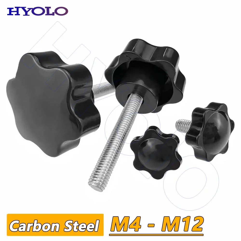 Carbon Steel Bakelite Knob Thumb Screws, M4 M5 M6 M8 M10 M12 Threaded Clamping Bolts
Carbon Steel Bakelite Knob Thumb Screws, M4 M5 M6 M8 M10 M12 Threaded Clamping Bolts