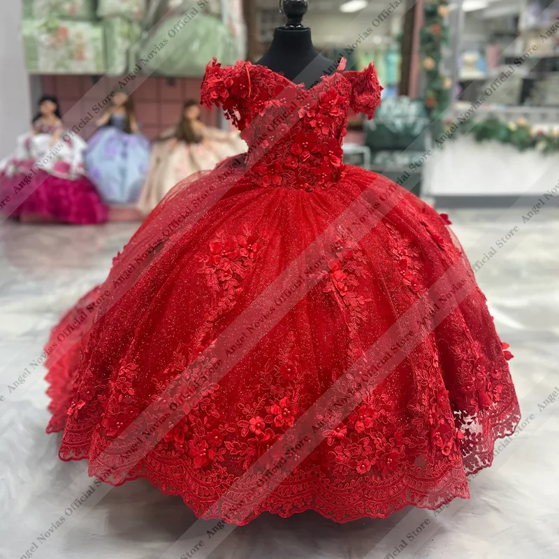 Luxury Red Flower Girl Dress For Wedding Baby Princess Ball Dresses 3d Flowers Off Shoulder V-Neck First Communion Gown
Luxury Red Flower Girl Dress For Wedding Baby Princess Ball Dresses 3d Flowers Off Shoulder V-Neck First Communion Gown