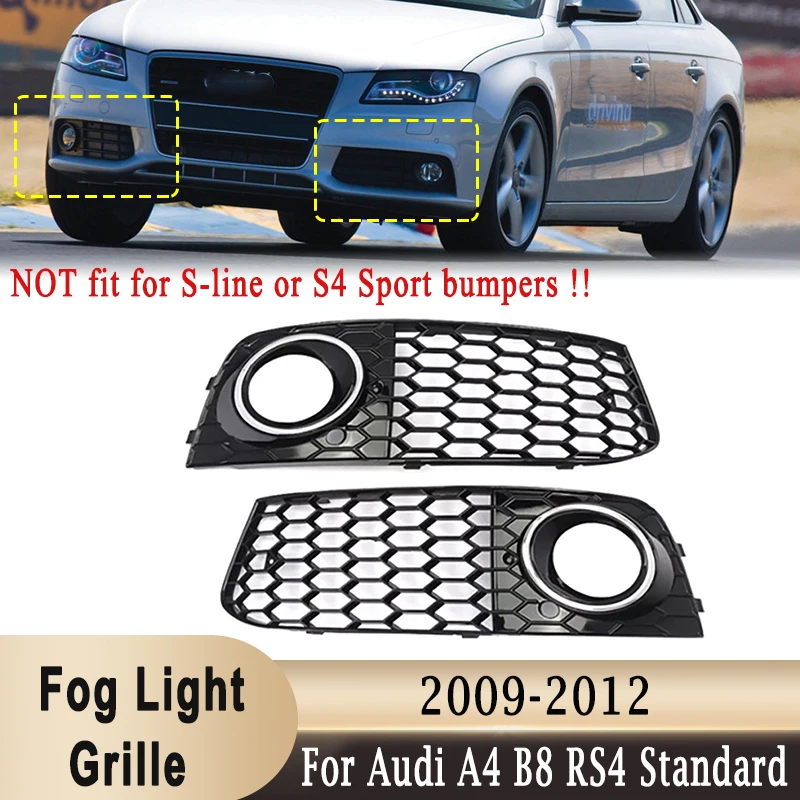 For Audi A4 B8 RS4 Style 2009-2012 Front Bumper Grille Honeycomb Mesh Fog Light Cover Bezel Chrome Ring 8KD807682 8KD807681
For Audi A4 B8 RS4 Style 2009-2012 Front Bumper Grille Honeycomb Mesh Fog Light Cover Bezel Chrome Ring 8KD807682 8KD807681