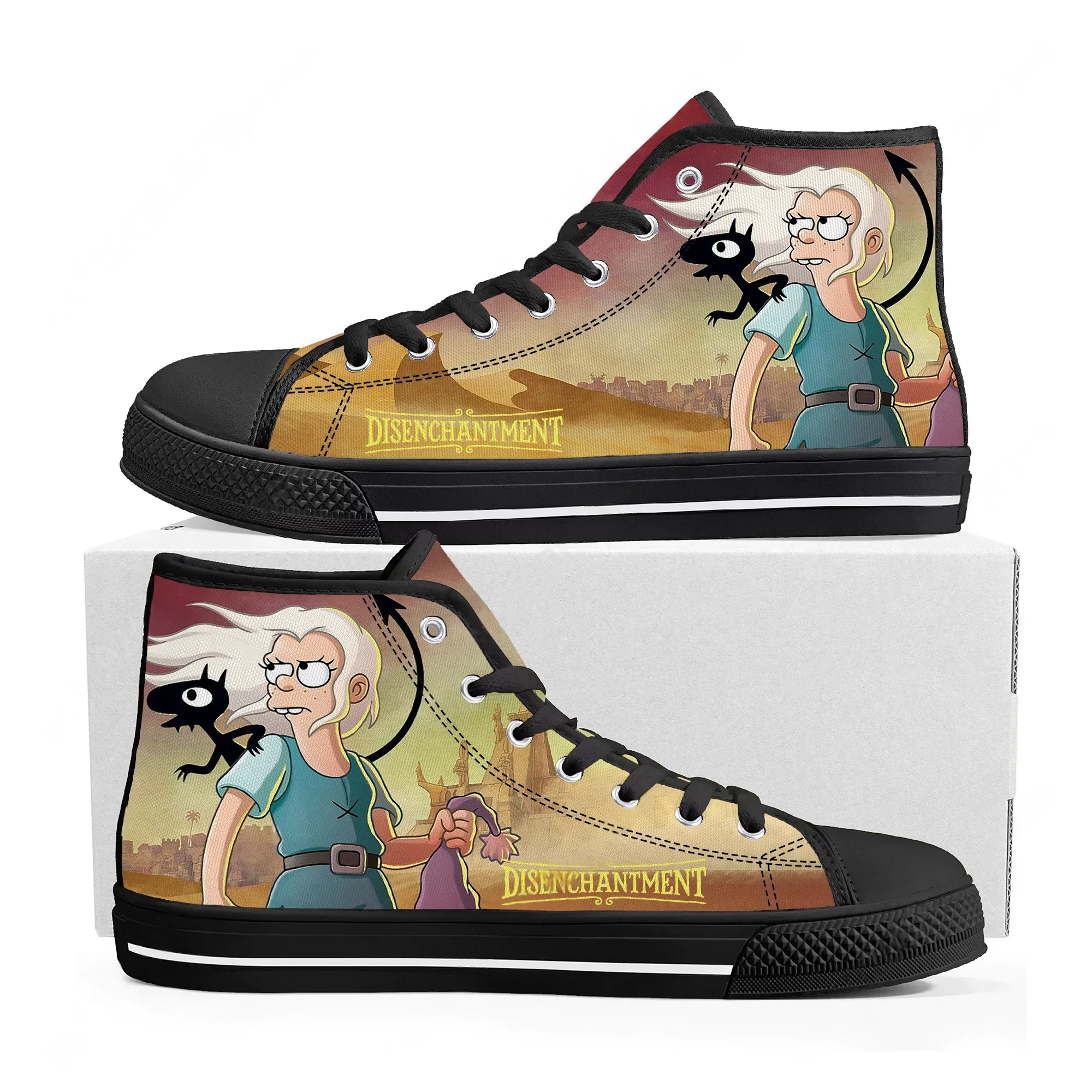 Disenchantment High Top Sneakers Men Women Teenager High Quality Fashion Trend Canvas Sneaker Built Casual Couple Custom Shoe
Disenchantment High Top Sneakers Men Women Teenager High Quality Fashion Trend Canvas Sneaker Built Casual Couple Custom Shoe