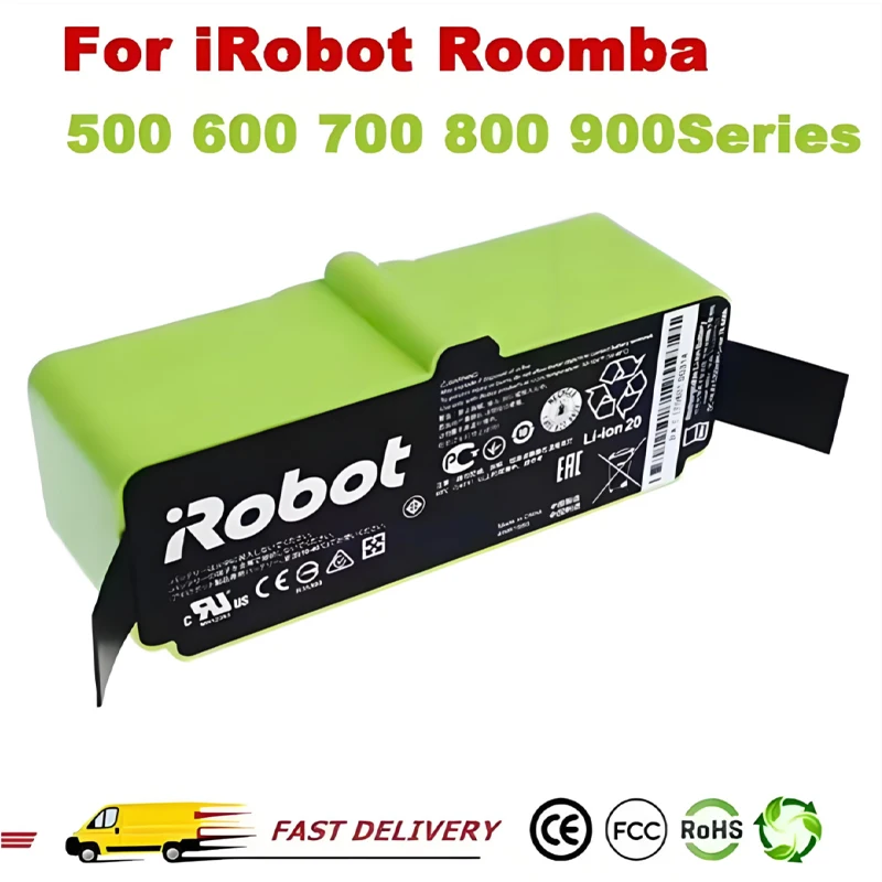 12800mAh Lithium Ion Battery for iRobot Roomba Cleaner 900 800 700 600 Series 960 980 981 965 895 890 860 695 692 690 680 675
12800mAh Lithium Ion Battery for iRobot Roomba Cleaner 900 800 700 600 Series 960 980 981 965 895 890 860 695 692 690 680 675