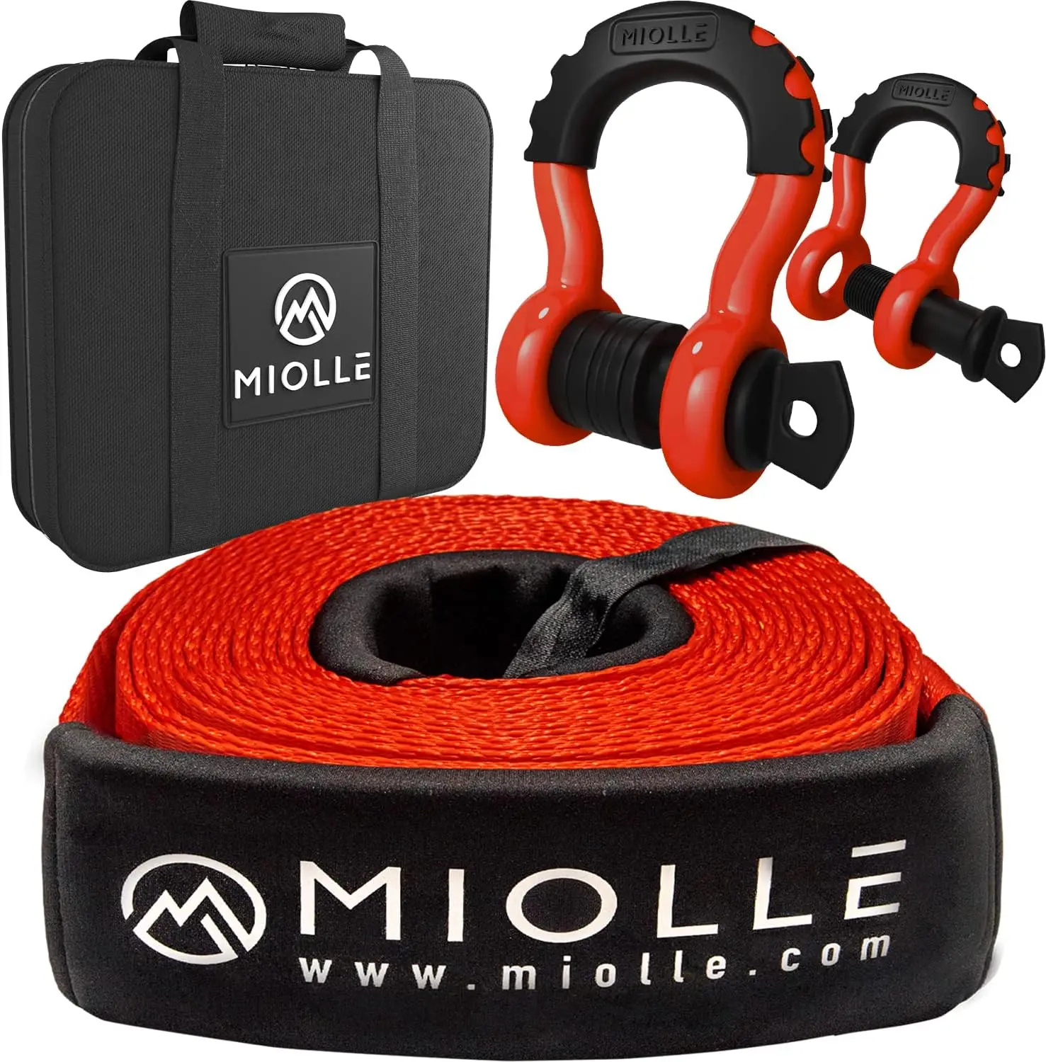 3"x20' Heavy Duty Recovery Strap Kit, 33400lbs MBS, Includes Tow Rope, 2 D-Ring Shackles 41800lbs MBS, Storage Case
3"x20' Heavy Duty Recovery Strap Kit, 33400lbs MBS, Includes Tow Rope, 2 D-Ring Shackles 41800lbs MBS, Storage Case