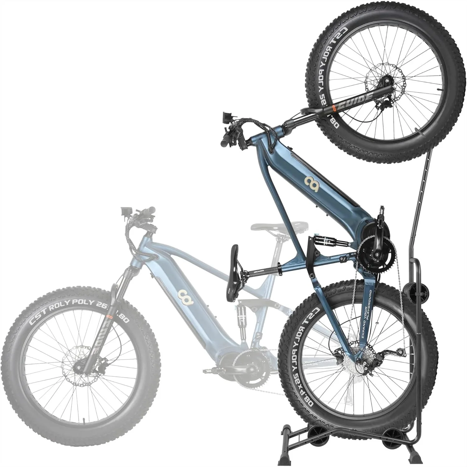 Fat Tire Bike Stand for E-Bikes, Vertical & Horizontal Bicycle Storage Rack Holds 110 lbs
Fat Tire Bike Stand for E-Bikes, Vertical & Horizontal Bicycle Storage Rack Holds 110 lbs