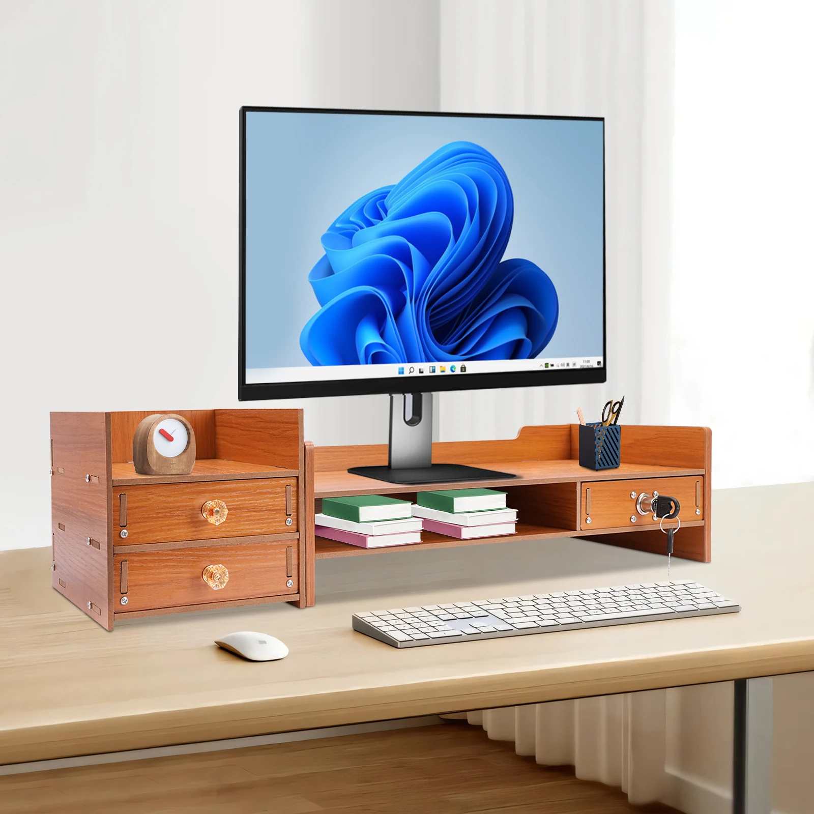 MDF Tabletop Computer Monitor Stand 5kg/11.02lbs Capacity Computer Rack with Drawers Monitor Stand Monitor Stand Riser
MDF Tabletop Computer Monitor Stand 5kg/11.02lbs Capacity Computer Rack with Drawers Monitor Stand Monitor Stand Riser