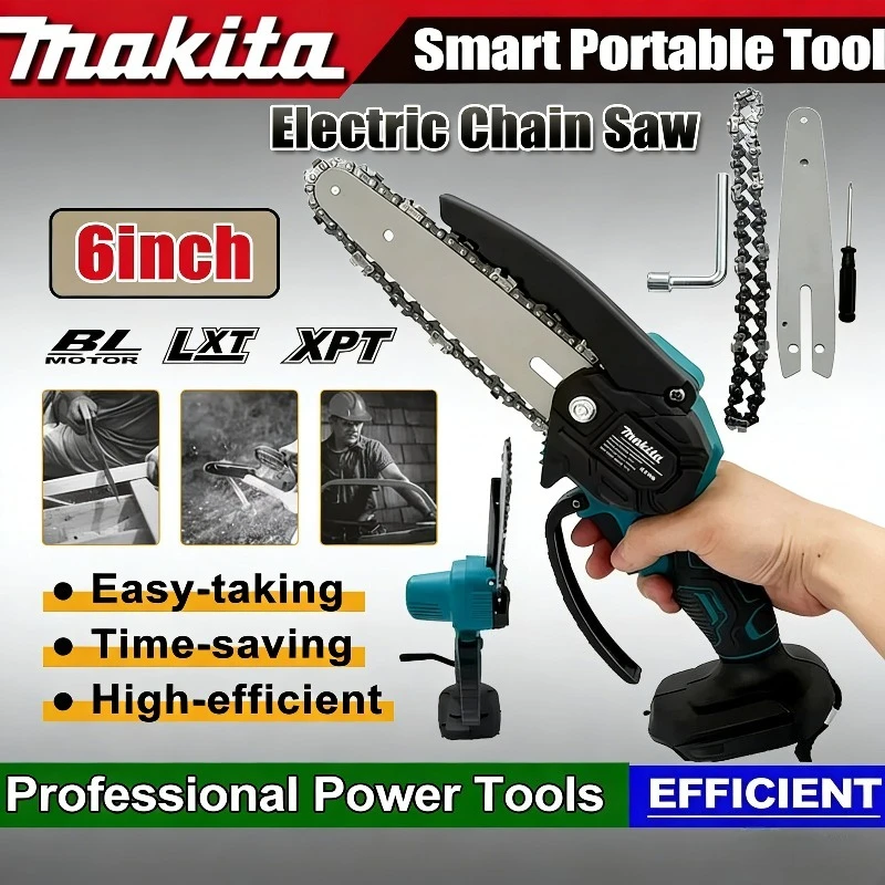 Аккумуляторная цепная пила Makita 18В, 6 дюймов, портативная, для обрезки сада, обрезки деревьев и резки древесины
Аккумуляторная цепная пила Makita 18В, 6 дюймов, портативная, для обрезки сада, обрезки деревьев и резки древесины