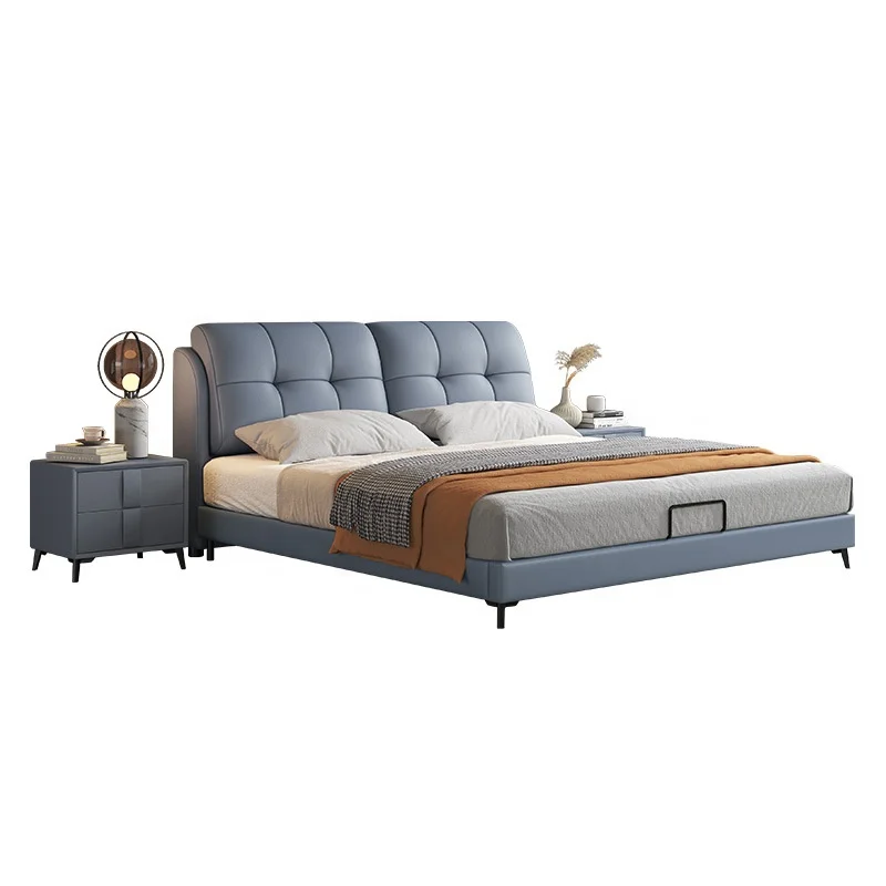 Bed Room Sleeping Furniture Designer Modern Beauty Cheap Bunk Faux Leather king Size Queen Bed Frame Up-holstered Beds for Adult
Bed Room Sleeping Furniture Designer Modern Beauty Cheap Bunk Faux Leather king Size Queen Bed Frame Up-holstered Beds for Adult