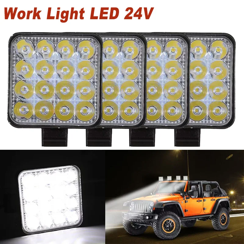12V 24V Waterpoof 16LED Light Bar 48W Mini LED Work Light Off Road Spotlight for Jeep Truck 4X4 Car SUV ATV Barra LED Headlights
12V 24V Waterpoof 16LED Light Bar 48W Mini LED Work Light Off Road Spotlight for Jeep Truck 4X4 Car SUV ATV Barra LED Headlights