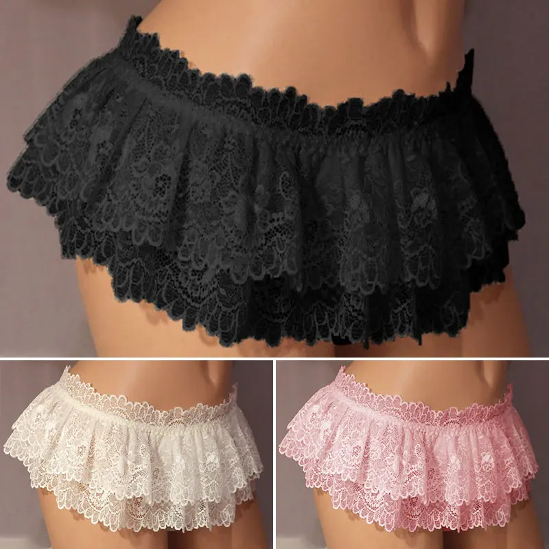 1Pc Men's Panties Solid Color Sissy Lace Briefs Ruffled Mini Skirt Crossdress Costume Panty Skirts Gay Male G-string Thongs
1Pc Men's Panties Solid Color Sissy Lace Briefs Ruffled Mini Skirt Crossdress Costume Panty Skirts Gay Male G-string Thongs