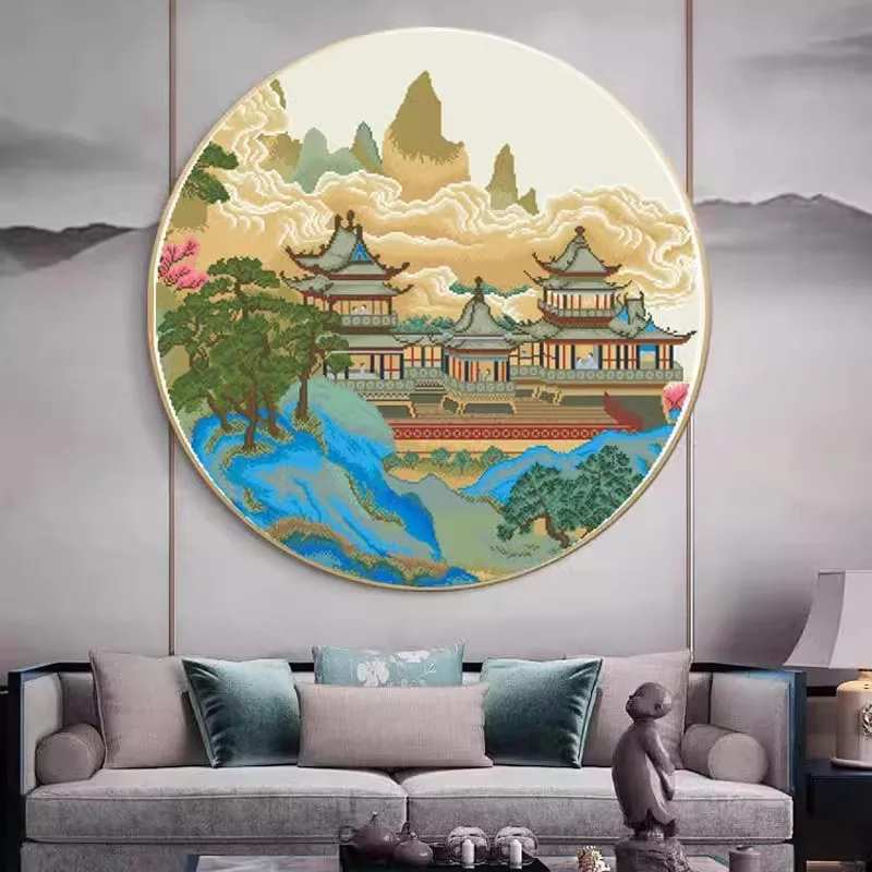 Printed Cross Stitch Needlework,DIY Sets For Embroidery Kit Full Cross-Stitching Thread Chinese Ancient Architecture
Printed Cross Stitch Needlework,DIY Sets For Embroidery Kit Full Cross-Stitching Thread Chinese Ancient Architecture