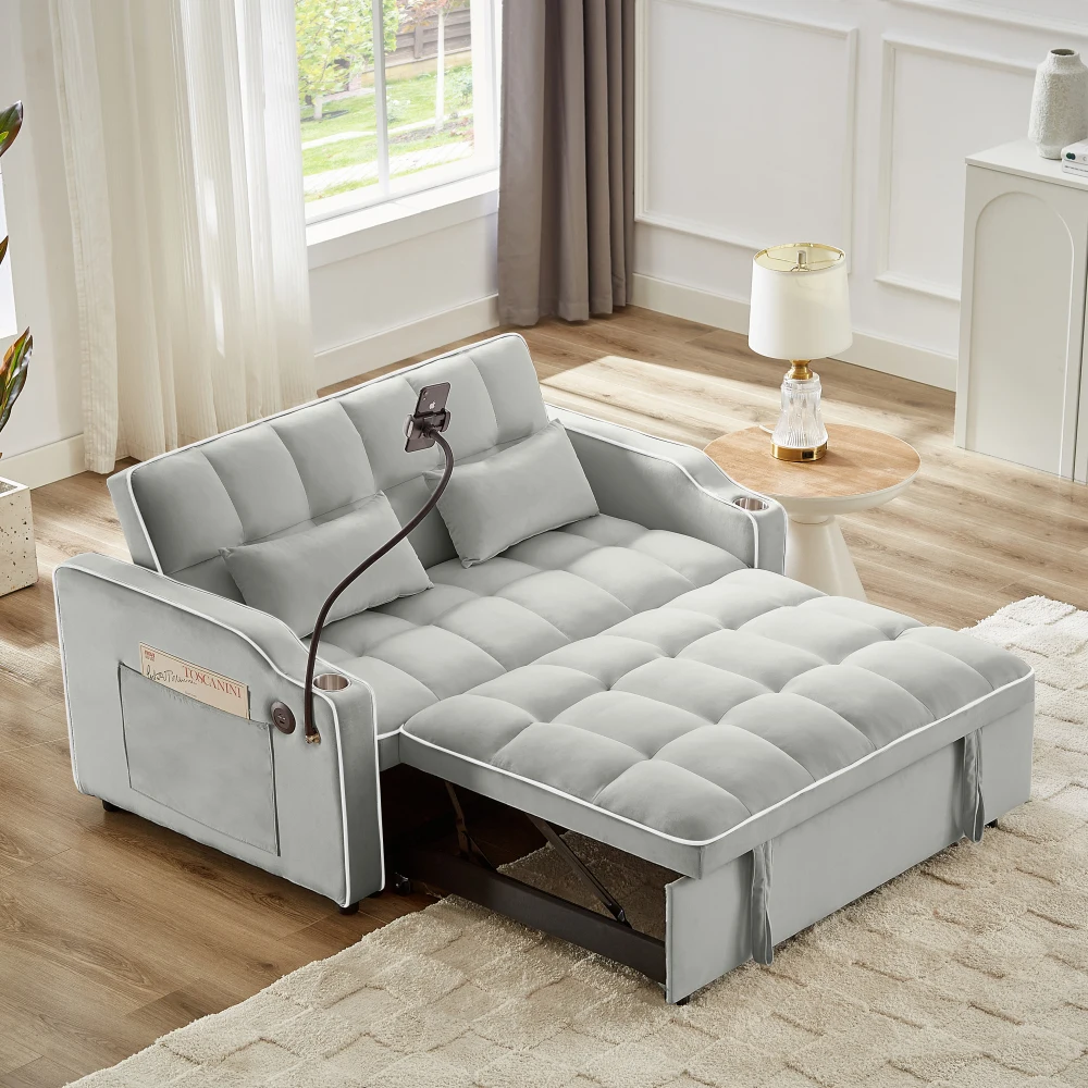 1 versatile foldable bed in 3 lengths, modern velvet pull-out bed, adjustable back and with USB port and ash
1 versatile foldable bed in 3 lengths, modern velvet pull-out bed, adjustable back and with USB port and ash
