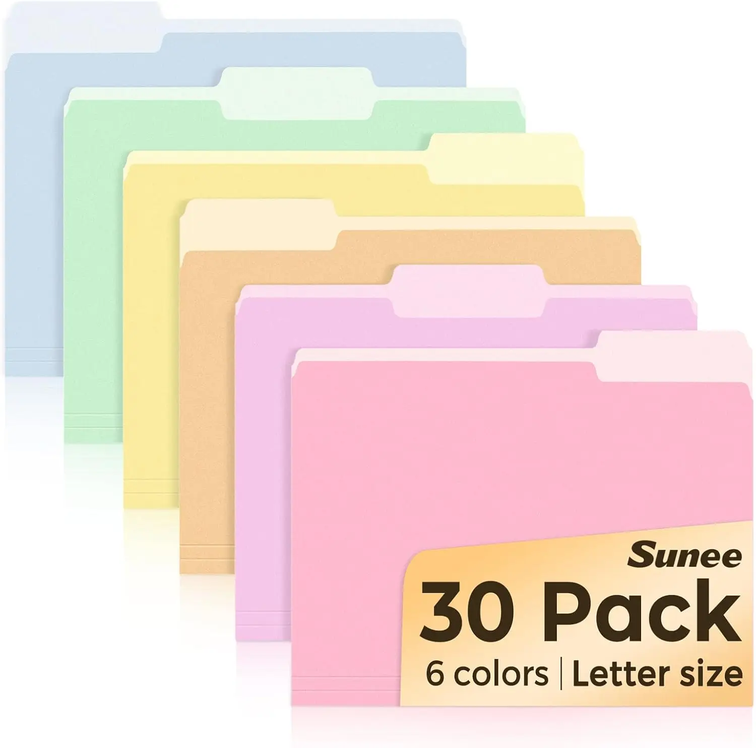 SUNEE File Folders 30 Pack Colored Manila Folders 8.5x11 for Home Office School Supplies, 6 Bright Colors with 1/3 Cut Tabs
SUNEE File Folders 30 Pack Colored Manila Folders 8.5x11 for Home Office School Supplies, 6 Bright Colors with 1/3 Cut Tabs