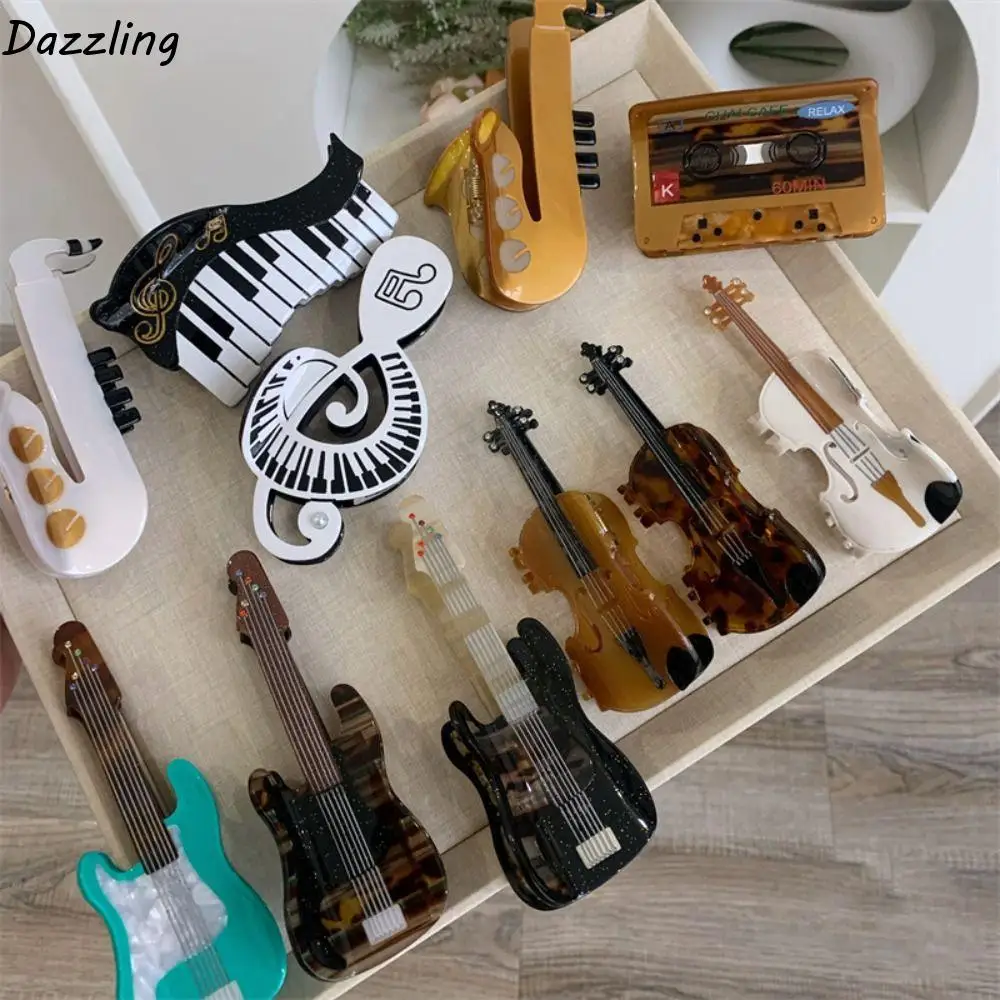 Funny Acetic Acid Acetate Guitar Hair Claw Video Tape Violin Music Hair Clip Sax Headdress Big Shark Clip Daily
Funny Acetic Acid Acetate Guitar Hair Claw Video Tape Violin Music Hair Clip Sax Headdress Big Shark Clip Daily
