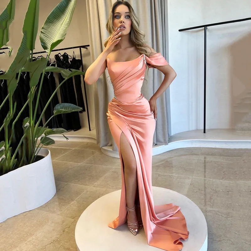 SUMNUS Pink Satin One Shoulder Evening Prom Gowns Elegant Side Leg Split Sleeveless Party Dresses Mermaid Dress Customized
SUMNUS Pink Satin One Shoulder Evening Prom Gowns Elegant Side Leg Split Sleeveless Party Dresses Mermaid Dress Customized