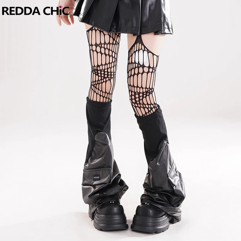 REDDACHiC Alt Gothic Women Knit Spliced Leather Leg Warmers Punk Cargo Pockets Black Long Boots Cover Festival Concert Workwear
REDDACHiC Alt Gothic Women Knit Spliced Leather Leg Warmers Punk Cargo Pockets Black Long Boots Cover Festival Concert Workwear