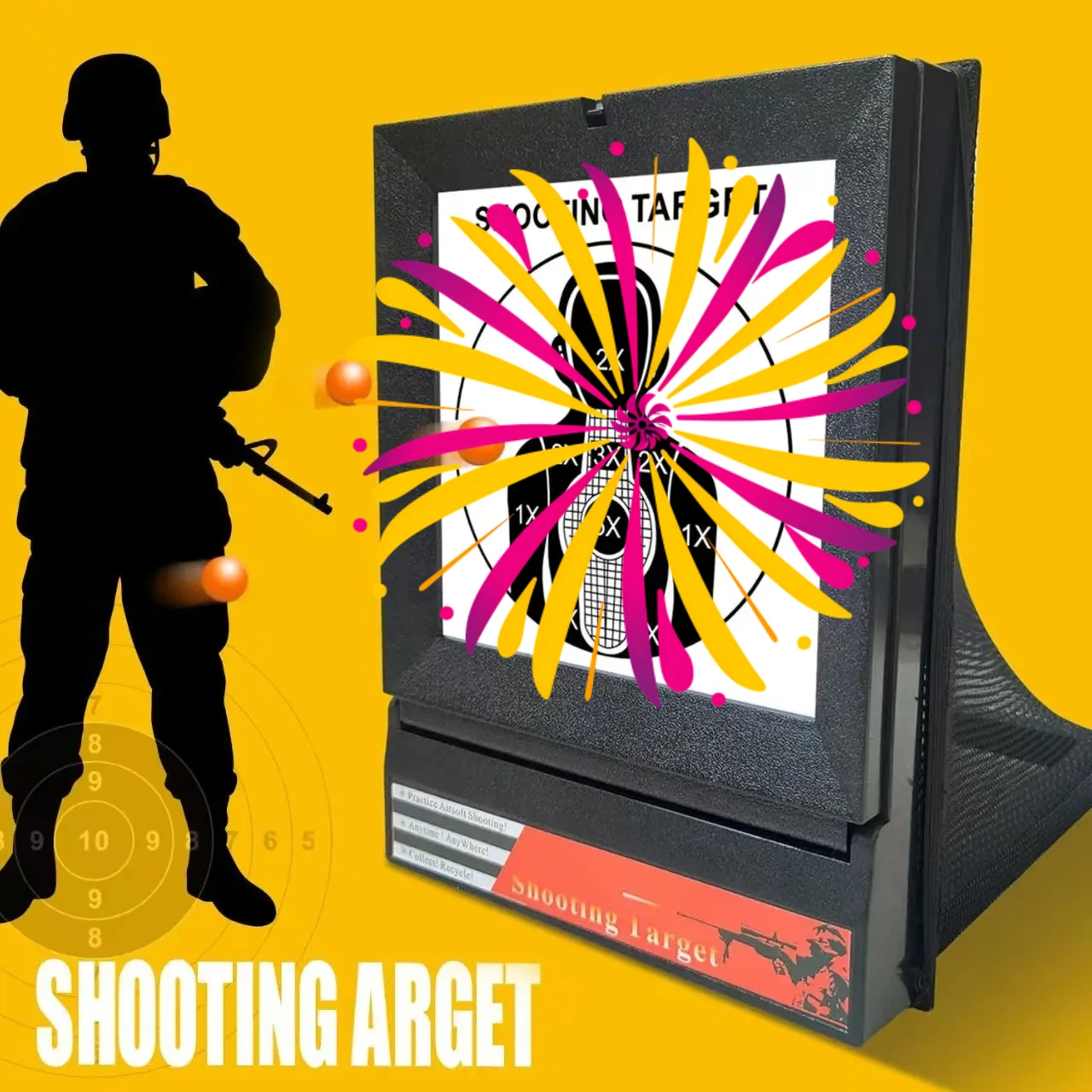 A1 Airsoft Target with Trap Net Catcher Pellet&BB Bullets Recycling Targets Portable Folding Metal Target for Shooting Training
A1 Airsoft Target with Trap Net Catcher Pellet&BB Bullets Recycling Targets Portable Folding Metal Target for Shooting Training