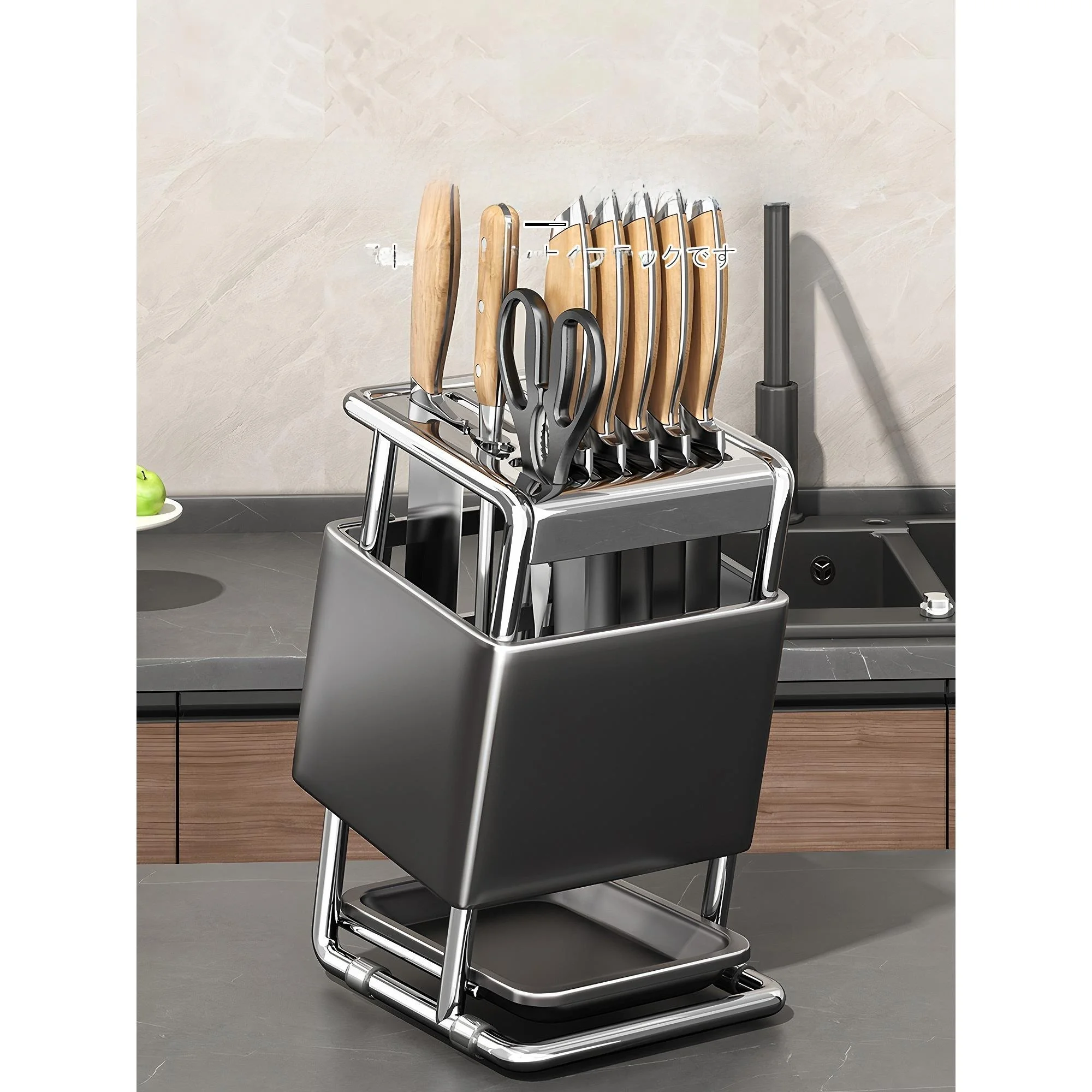 Stainless Steel Kitchen Knife Holder Multi-Function Storage Rack for Utensils Chopsticks New 2025 Model Knife