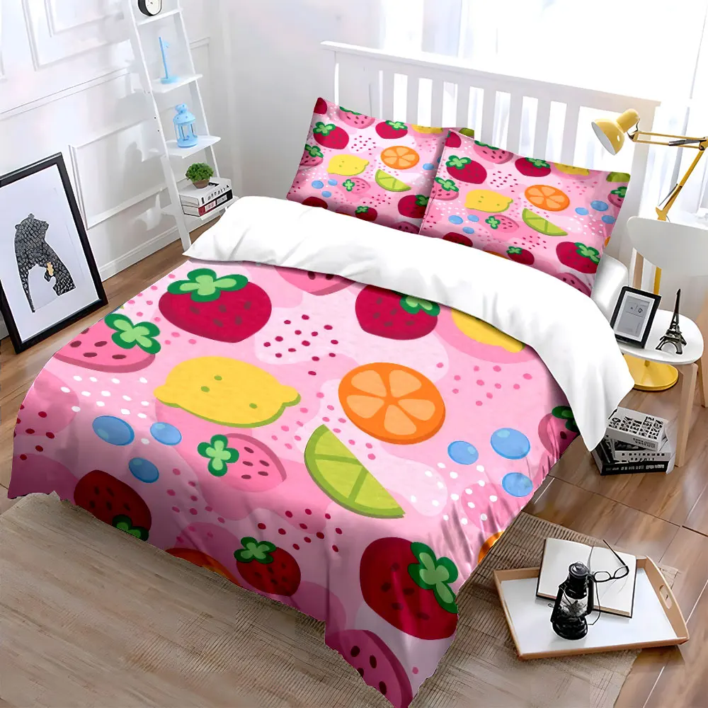 Fruit Pattern Decor Set Bedding Set with 1 Duvet Cover 2 Pillowcases Single Double King Queen, Gift
Fruit Pattern Decor Set Bedding Set with 1 Duvet Cover 2 Pillowcases Single Double King Queen, Gift