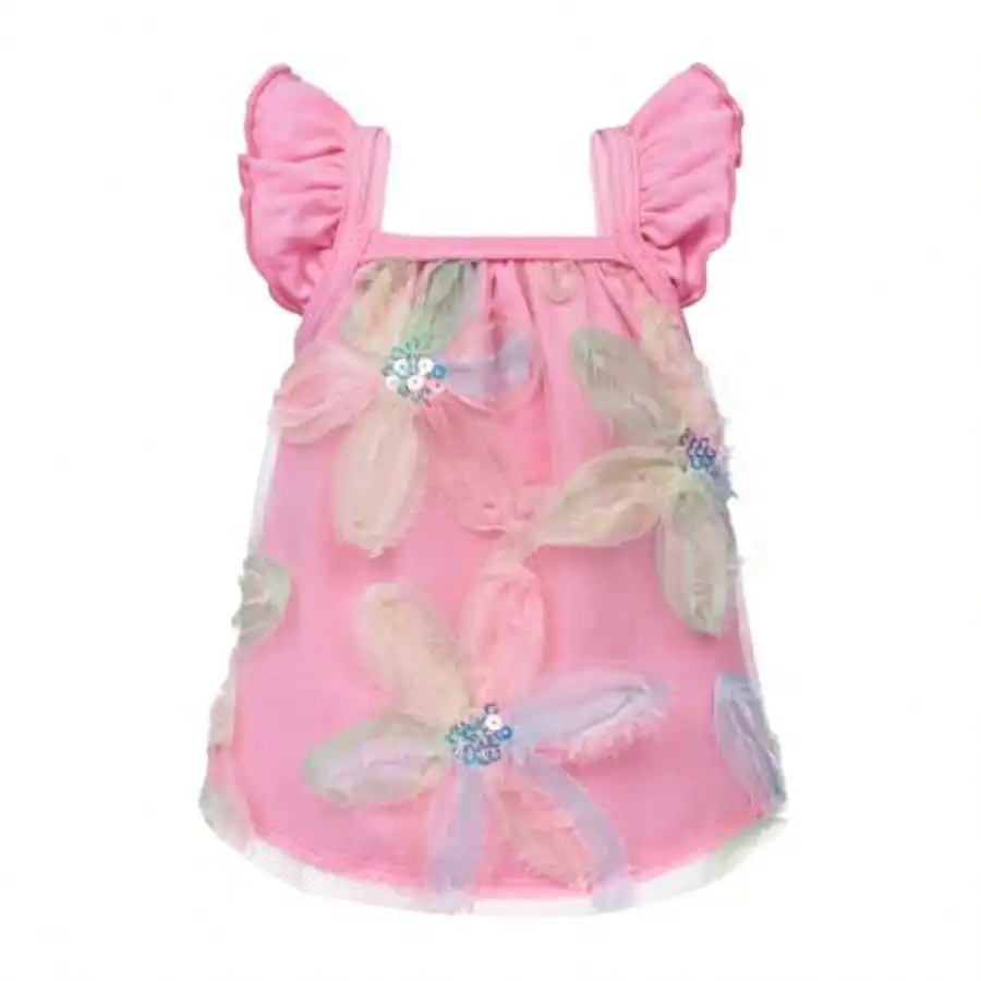 Embroidered Flower Ruffle Dog Shirt, Fancy Summer Clothes For Small Dogs Girl, Sweet Pet Tee, Pink, Large
Embroidered Flower Ruffle Dog Shirt, Fancy Summer Clothes For Small Dogs Girl, Sweet Pet Tee, Pink, Large