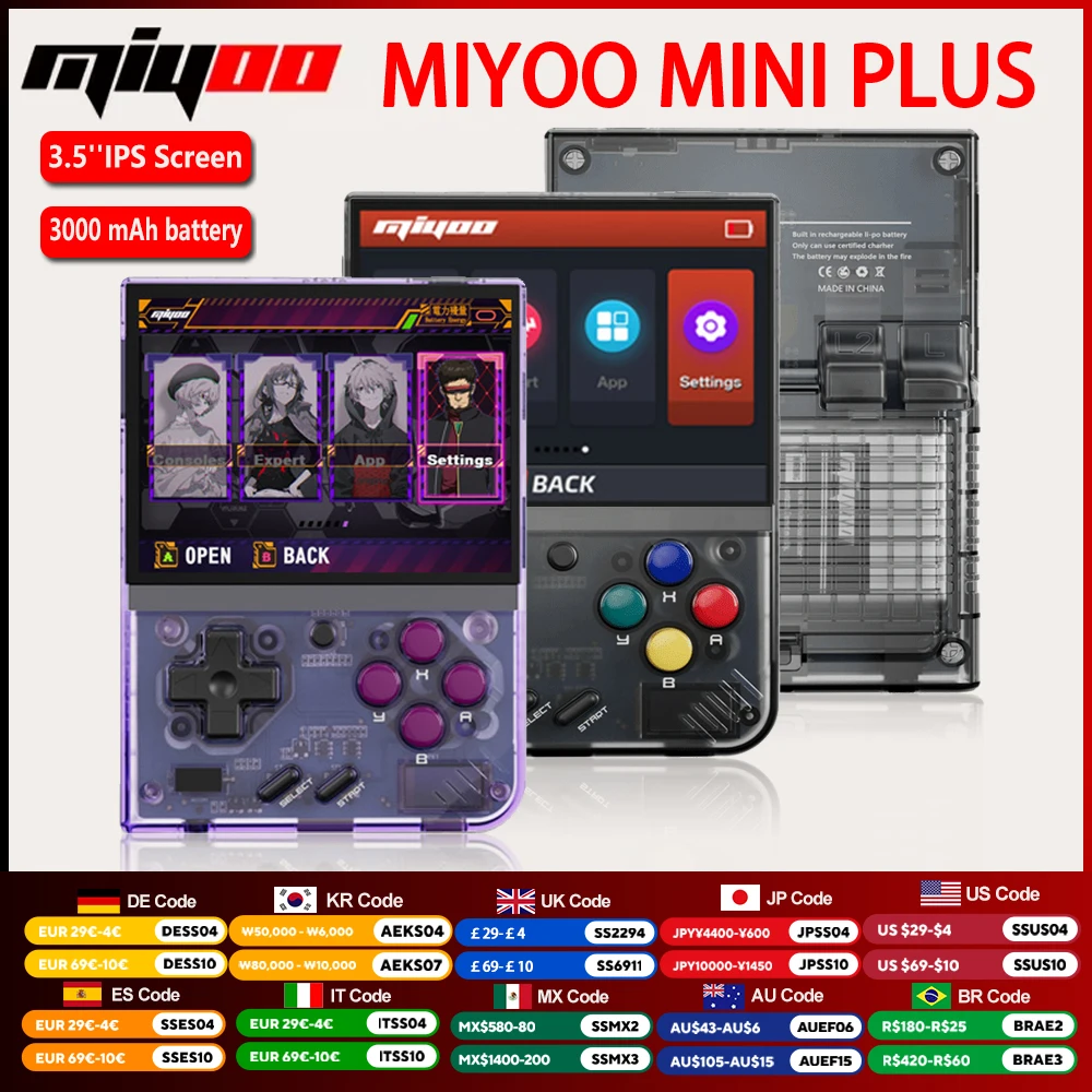 MIYOO Mini Plus портативная игровая консоль в стиле ретро 3,5 "IPS HD экран мини + игроки детский подарок классический игровой эмулятор
MIYOO Mini Plus портативная игровая консоль в стиле ретро 3,5 "IPS HD экран мини + игроки детский подарок классический игровой эмулятор