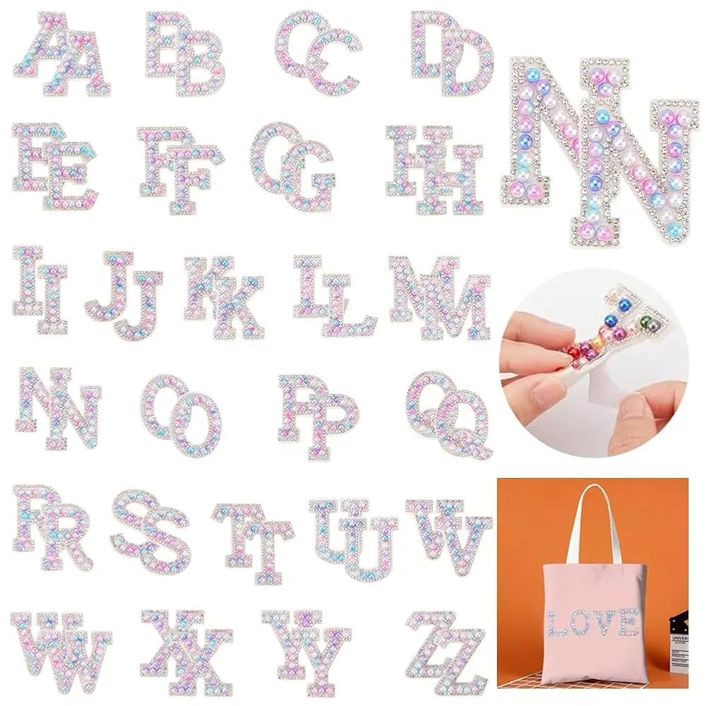 52PCS Letters Pearls Patches 2 Sets Self-Adhesive Bling Patches Purple Rhinestone Bling Patches A-Z Alphabet Rhinestones App
52PCS Letters Pearls Patches 2 Sets Self-Adhesive Bling Patches Purple Rhinestone Bling Patches A-Z Alphabet Rhinestones App