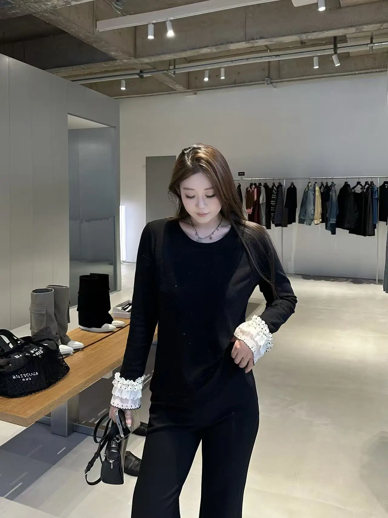 Ele Lace Splice Knitted Sweater plus Size Women's Faion Autumn Winter Slimming Top Quali Polyester round Ne Long Sl...
Ele Lace Splice Knitted Sweater plus Size Women's Faion Autumn Winter Slimming Top Quali Polyester round Ne Long Sl...