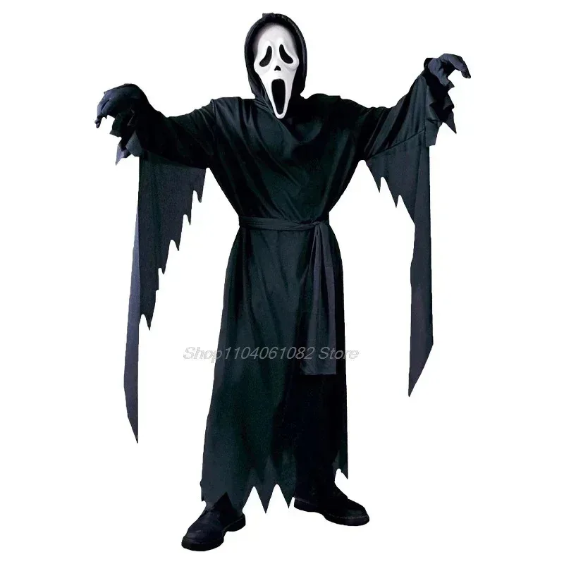 Halloween Children and Adult Dress Up Black Color Scream Costume Dance Party Performance Horror and Scary Cosplay Costumes
Halloween Children and Adult Dress Up Black Color Scream Costume Dance Party Performance Horror and Scary Cosplay Costumes