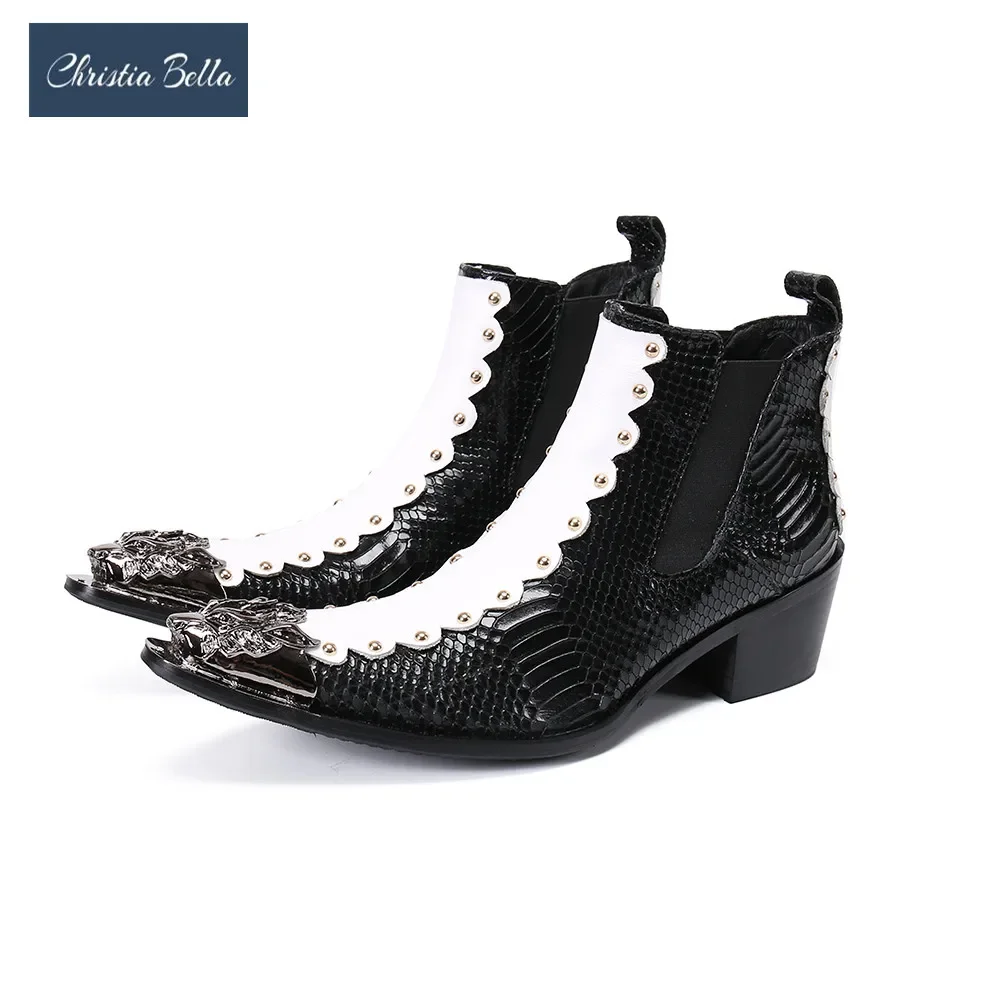 British Style Black White Men Metal Pointed Toe Short Boots Business Real Leather Formal Heightening Shoes Man Party Ankle Boots
British Style Black White Men Metal Pointed Toe Short Boots Business Real Leather Formal Heightening Shoes Man Party Ankle Boots