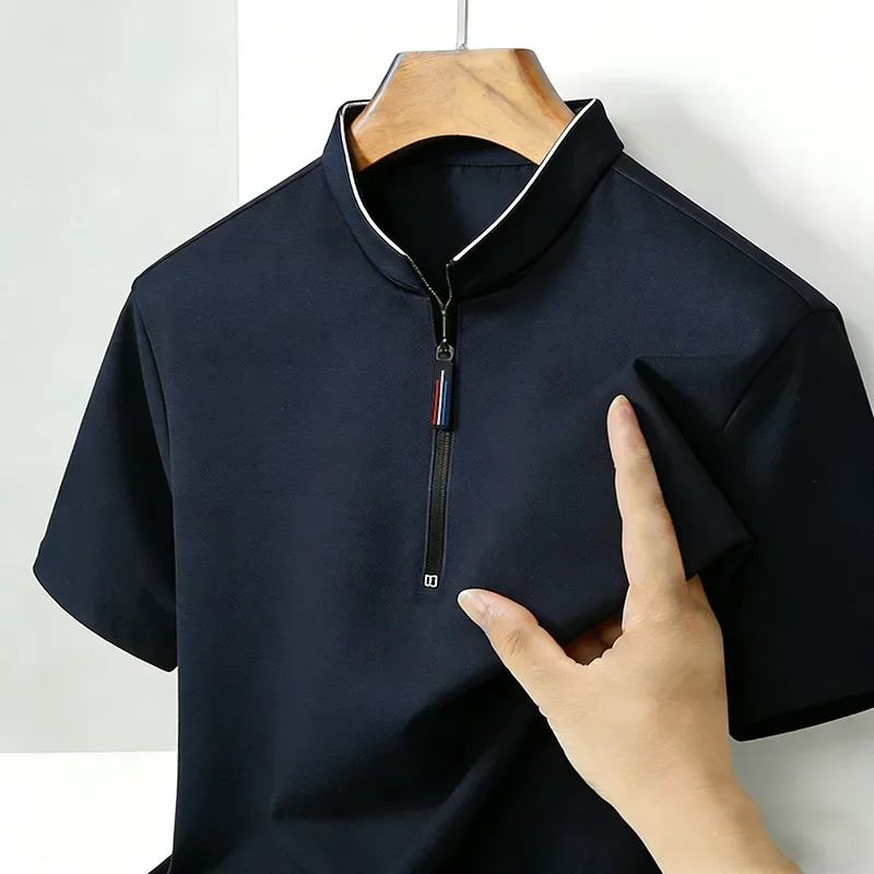 New 2026 Men's Stand Collar Half Zip Short Sleeve Polo Shirt Breathable Comfortable Daily Fashion Men's Casual Top
New 2026 Men's Stand Collar Half Zip Short Sleeve Polo Shirt Breathable Comfortable Daily Fashion Men's Casual Top