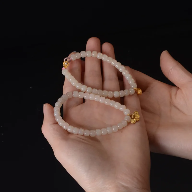 Hetian Jade Bracelets Lotus Pink Beaded Bracelets Single or Multi Loop Round Bead Bracelets Lucky White Jade Bangles Gifts
Hetian Jade Bracelets Lotus Pink Beaded Bracelets Single or Multi Loop Round Bead Bracelets Lucky White Jade Bangles Gifts