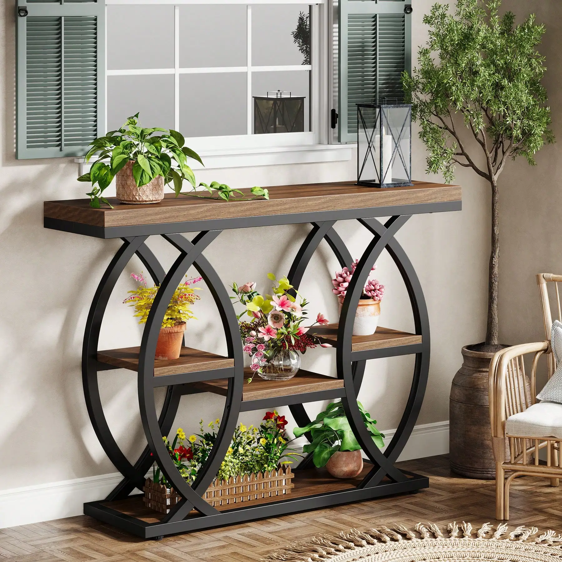 39.4" Plant Stand Indoor, 4-Tier Plant Shelf For Multiple Plants, Wood Plant Rack Flower Holder For Living Room, Garden, Balcony
39.4" Plant Stand Indoor, 4-Tier Plant Shelf For Multiple Plants, Wood Plant Rack Flower Holder For Living Room, Garden, Balcony