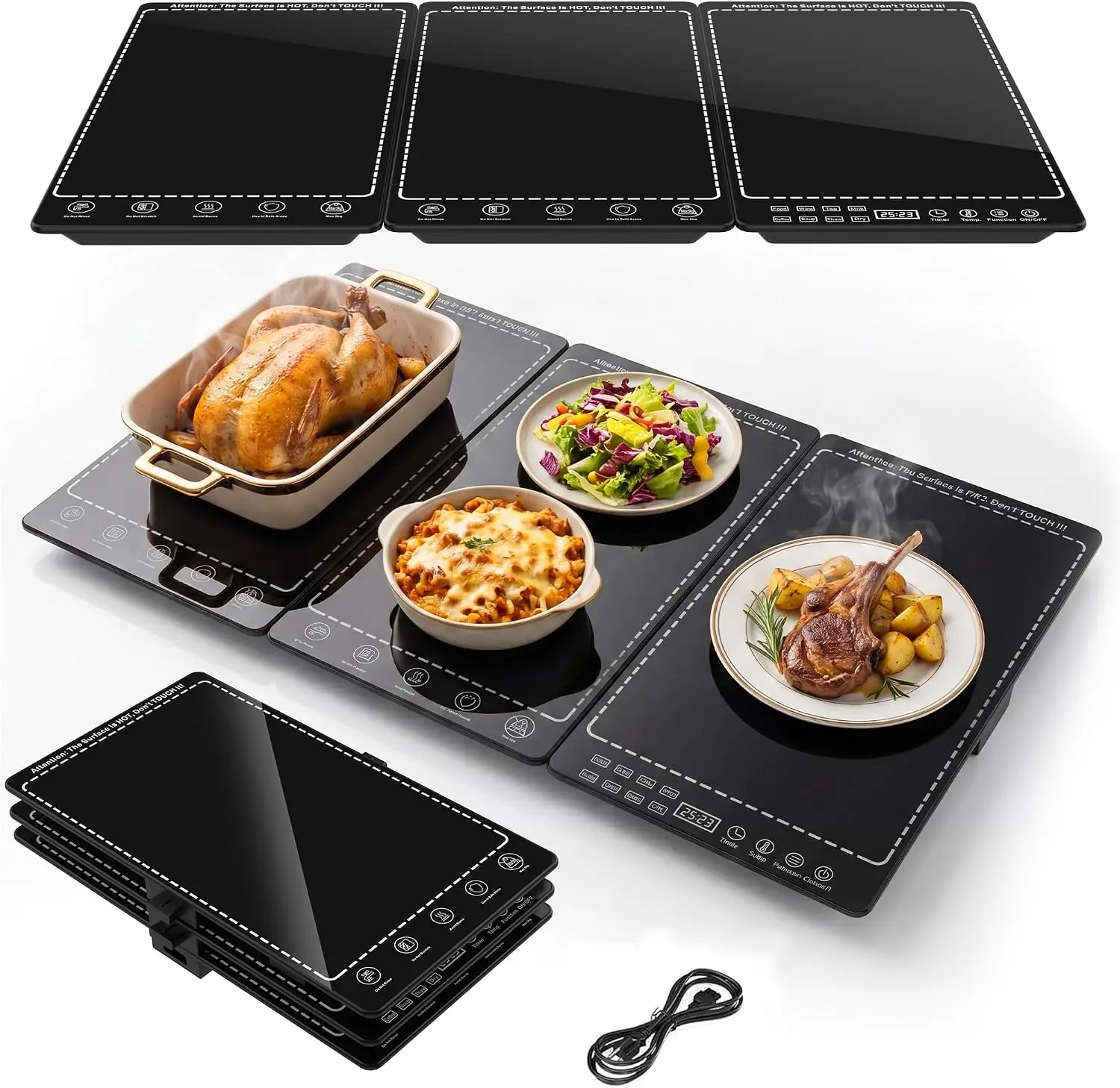 Electric Warming Tray, 3-in-1 Food Warmers for Parties Buffet with 10 Temp Settings and Timer, 25'x15' Glass Surface Warming Mat
Electric Warming Tray, 3-in-1 Food Warmers for Parties Buffet with 10 Temp Settings and Timer, 25'x15' Glass Surface Warming Mat