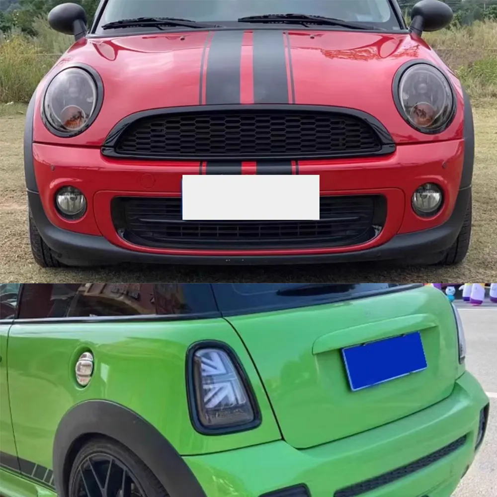 ABS Gloss Black Front Head Light Rear Lamp Frame Cover Grille Trim For BMW MINI COOPER R55 R56 R57 R58 R59 2007-2015