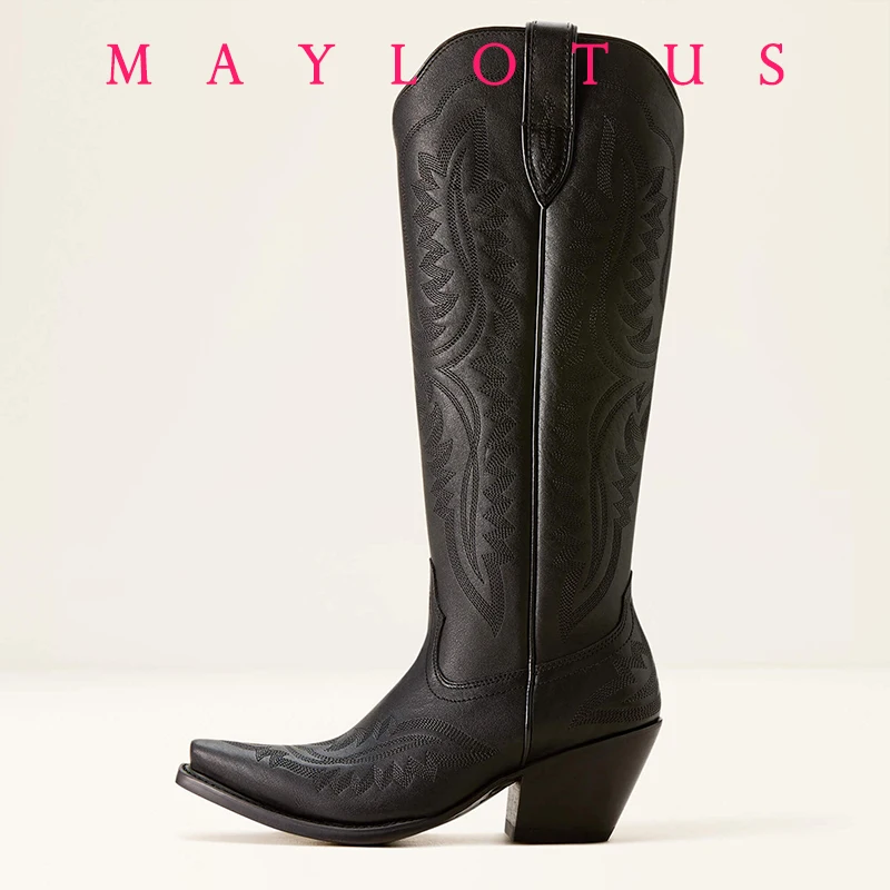 New Western Boots Fashion Women's Embroidered Cowboy Cowgirl Boots Pointed Toe Thick Heels Mid-calf Riding Boots Botas Vaqueras
New Western Boots Fashion Women's Embroidered Cowboy Cowgirl Boots Pointed Toe Thick Heels Mid-calf Riding Boots Botas Vaqueras