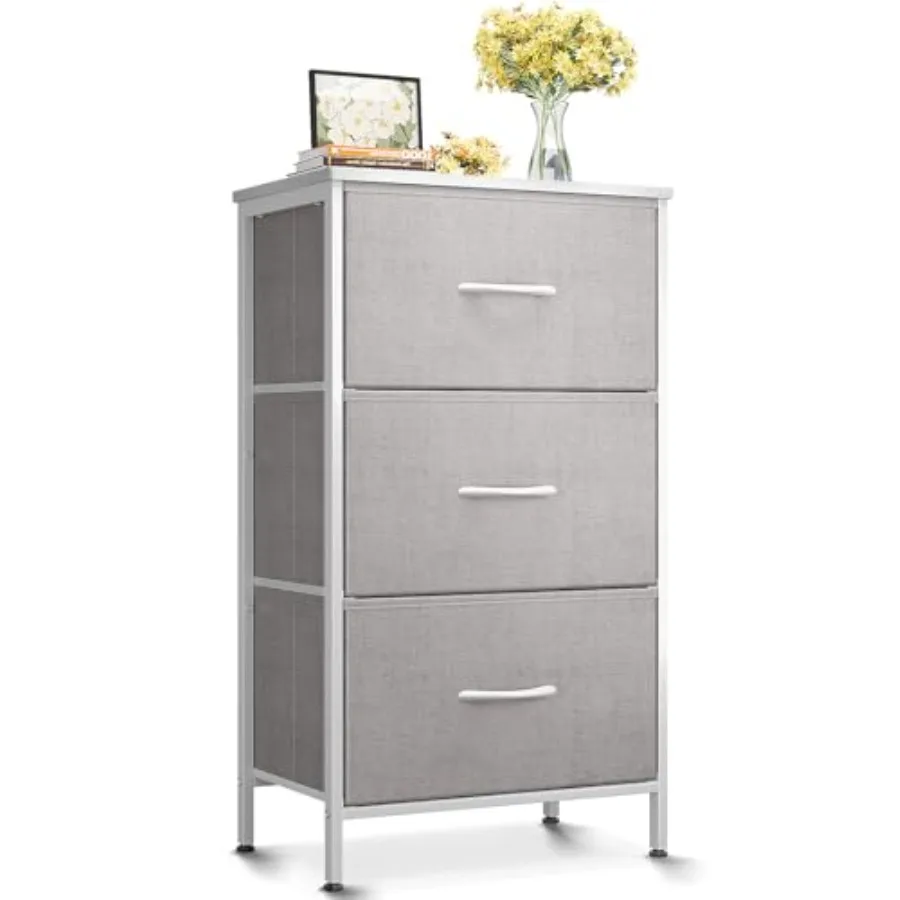 Dresser for Bedroom Nightstand Small Chest of Drawers End Table for Living Room, Closet with 3 Storage Drawers Organizer Clothe
Dresser for Bedroom Nightstand Small Chest of Drawers End Table for Living Room, Closet with 3 Storage Drawers Organizer Clothe