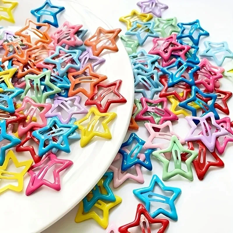 50pcs/100pcs Cute Hollow Star Hair Clips Vibrant Colorful Snap Design Perfect for Styling and Makeup Ideal ' Gift Holiday Gift
50pcs/100pcs Cute Hollow Star Hair Clips Vibrant Colorful Snap Design Perfect for Styling and Makeup Ideal ' Gift Holiday Gift