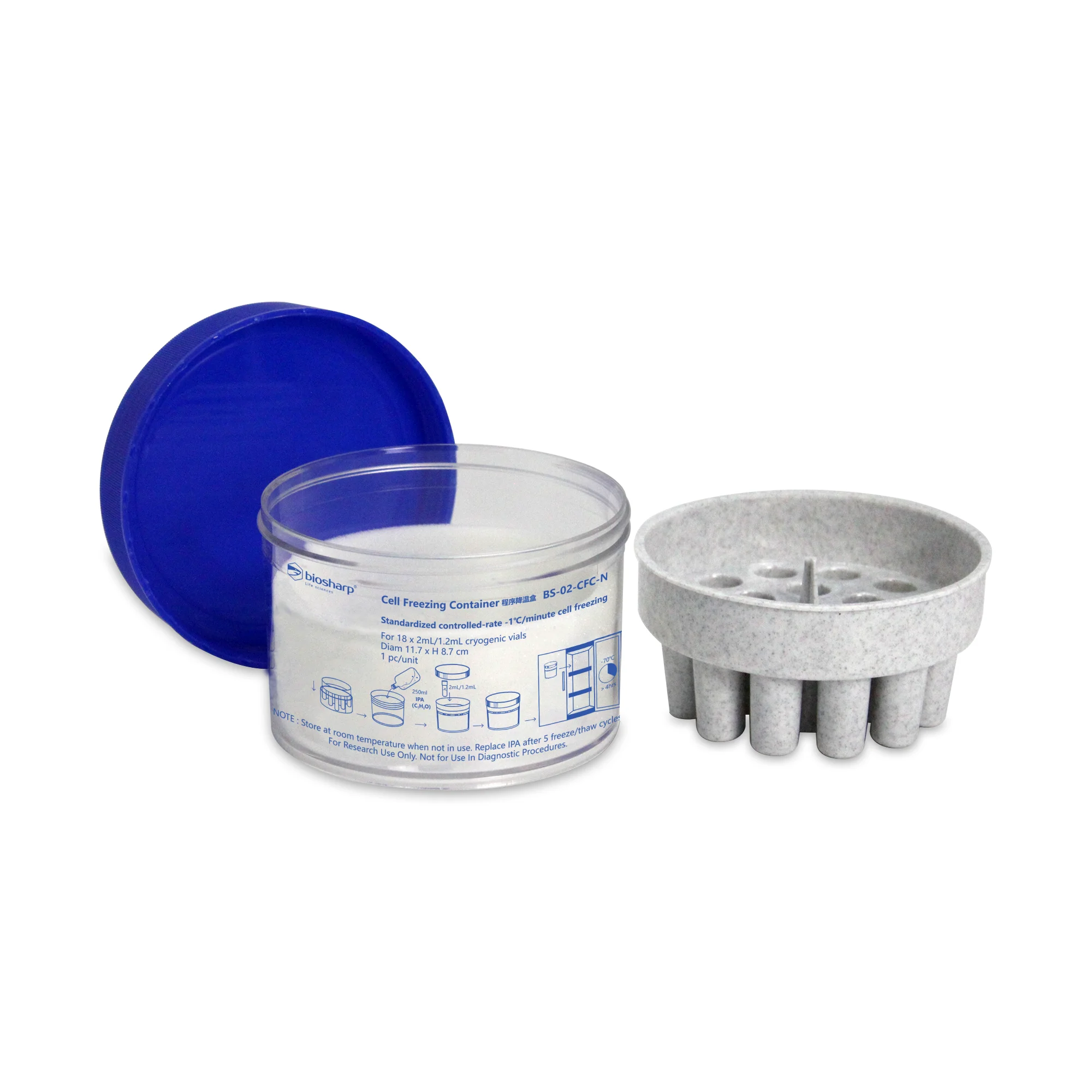 Program Cooling Box, Cell Freezing Container, Gradient Cooling Box,120×86mm, Suitable for 1.0-2.0ml Frozen Storage Tube
Program Cooling Box, Cell Freezing Container, Gradient Cooling Box,120×86mm, Suitable for 1.0-2.0ml Frozen Storage Tube