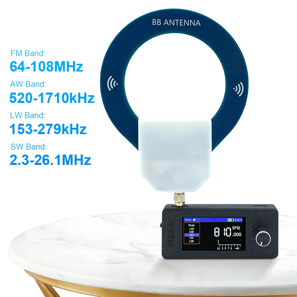 SI4732 0.5-108mhz Pocket Mini Radio LSB USB AM FM FM/AM Radio 1.9inch IPS Screen HF SW MW VHF Radio with Ring Antenna
SI4732 0.5-108mhz Pocket Mini Radio LSB USB AM FM FM/AM Radio 1.9inch IPS Screen HF SW MW VHF Radio with Ring Antenna