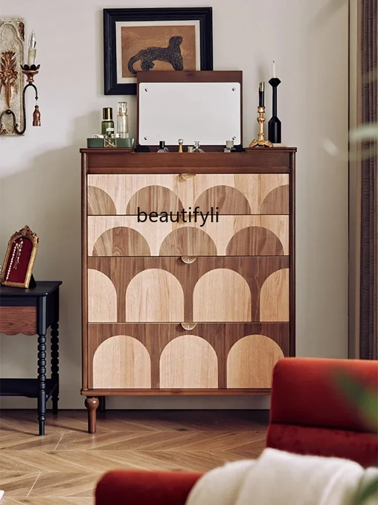 French retro dressing cabinet, solid wood locker, household bedroom, bedside cabinet, dresser integrated
French retro dressing cabinet, solid wood locker, household bedroom, bedside cabinet, dresser integrated