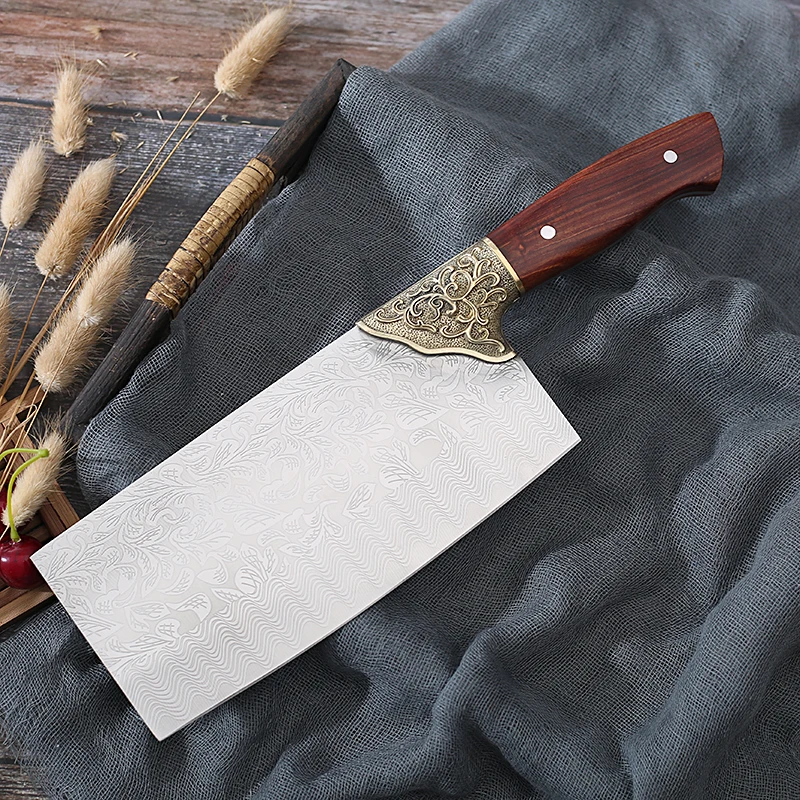 Stainless Steel Household Kitchen Knife, Sharp Cut Dual-Purpose Knife, Wooden Handle, Chef Slicing Knife, Exquisite Pattern
Stainless Steel Household Kitchen Knife, Sharp Cut Dual-Purpose Knife, Wooden Handle, Chef Slicing Knife, Exquisite Pattern