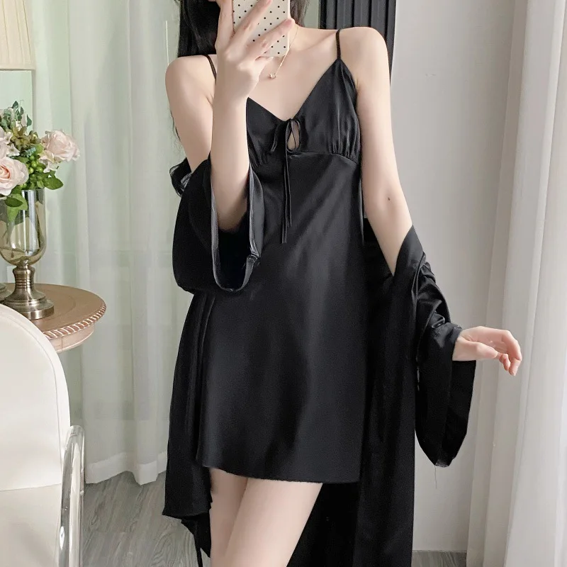 Female Twinset Robe Set Sleepwear Spring Summer Kimono Gown Bathrobe Sexy Lace Nightgown Lingerie Casual Rayon Home Dress Pajama
Female Twinset Robe Set Sleepwear Spring Summer Kimono Gown Bathrobe Sexy Lace Nightgown Lingerie Casual Rayon Home Dress Pajama