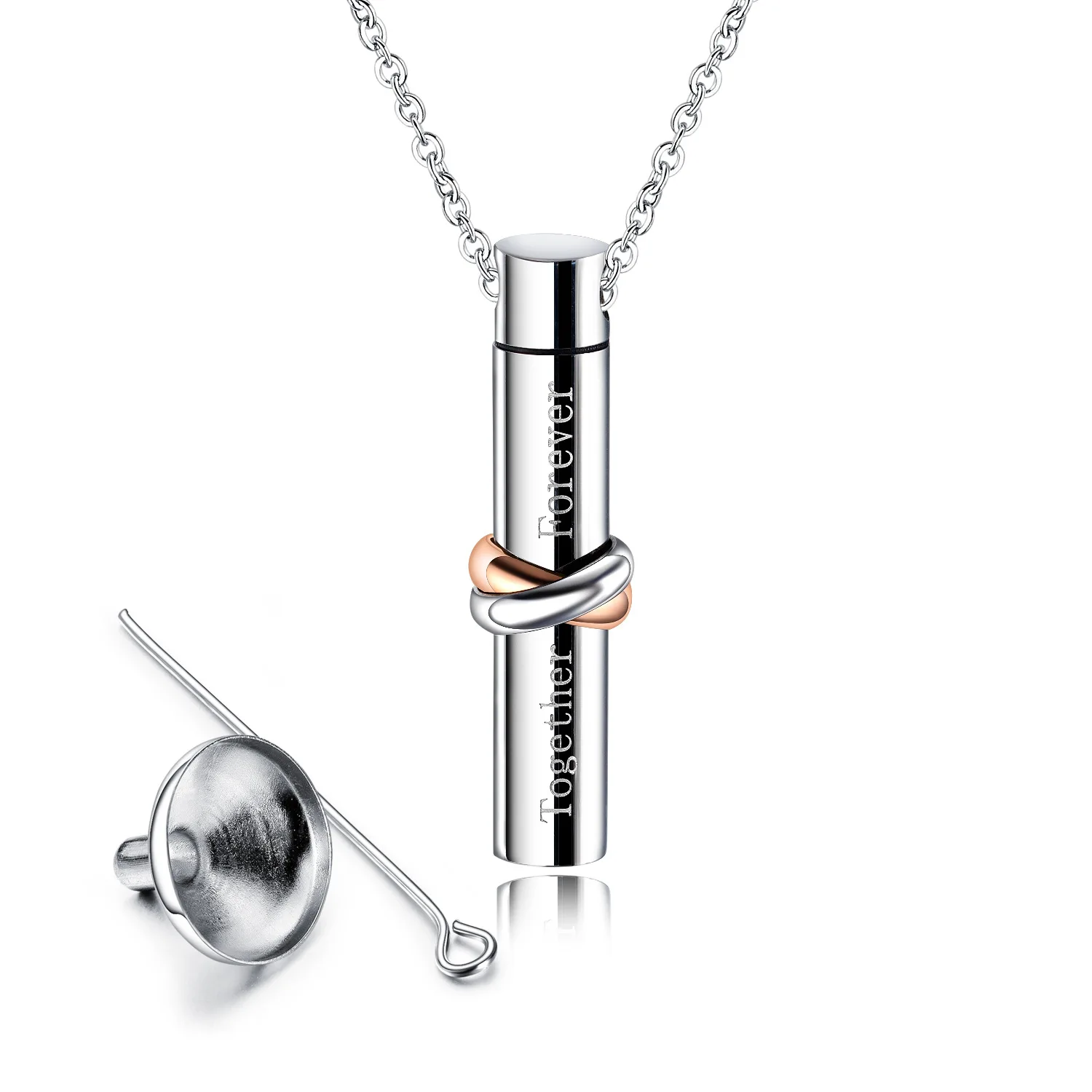 Two-tone Titanium Steel Cylinder Urn Necklace Engraved Openable Pet Ashes Perfume Bottle DIY Memorial Keepsake Pendant Fashion
Two-tone Titanium Steel Cylinder Urn Necklace Engraved Openable Pet Ashes Perfume Bottle DIY Memorial Keepsake Pendant Fashion